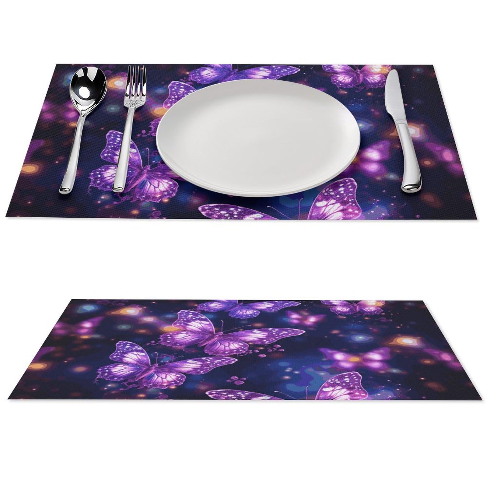 Set de table violet PVC antidérapant et résistant à la chaleur pour repas sans tache