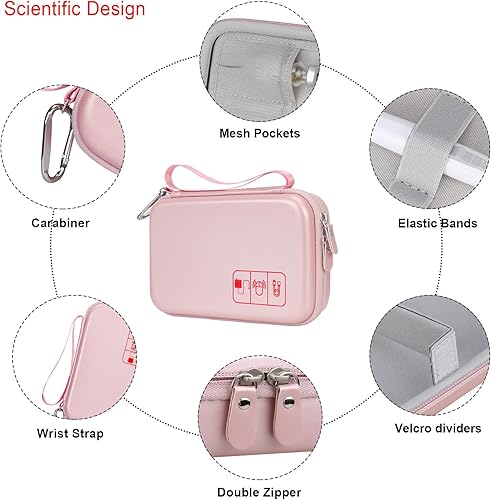 Miniatura 4 de Elonbo Estuche de viaje para diabéticos, medidor de glucosa, bolsa de almacenamiento portátil, bolígrafo de insulina y estuche de transporte de