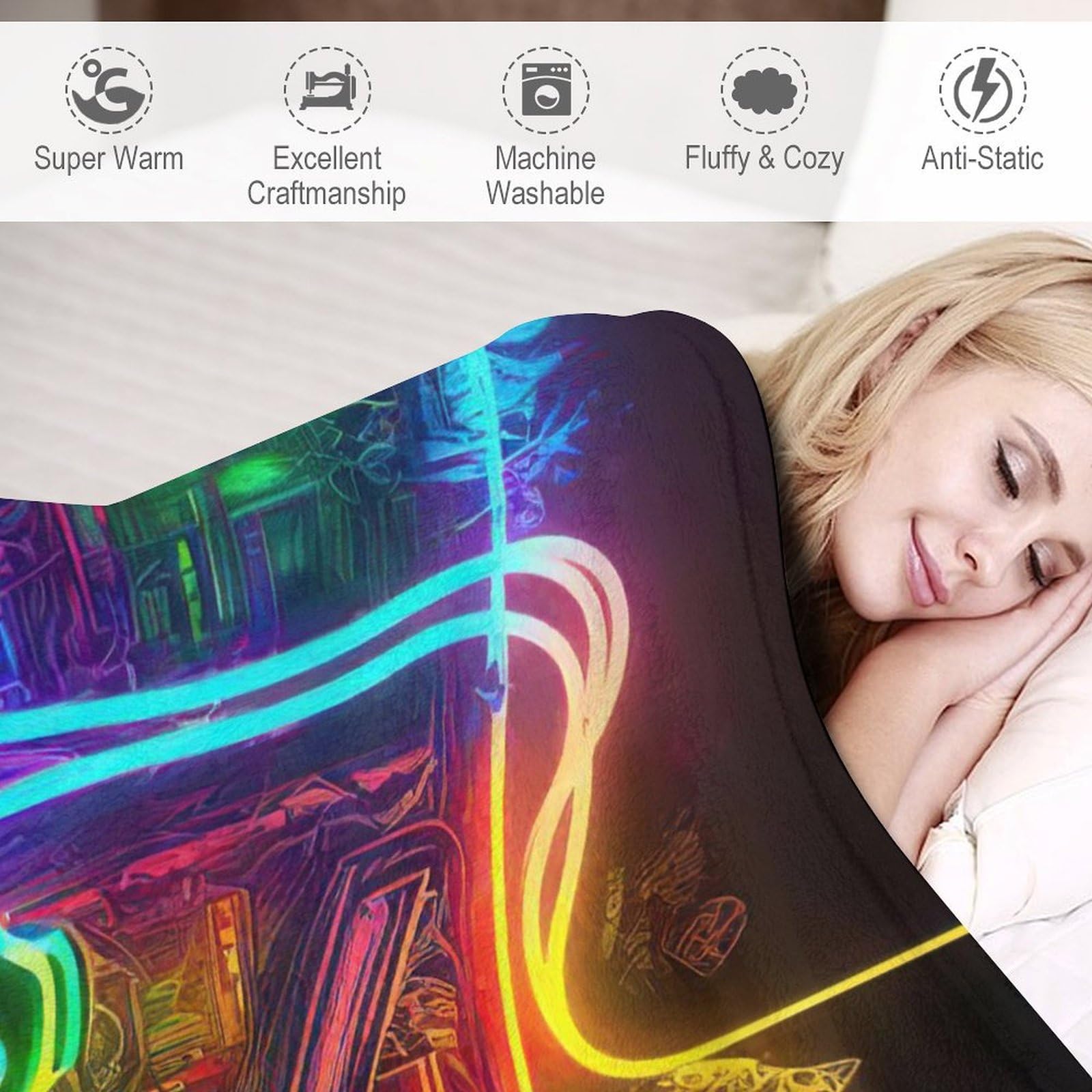 Gamecontroller Decke,Vier Jahreszeiten Weich Wohndecke Schlafdecke Sofadecke Pelzdecke Couchdecke Flannel Bett Decken 150×200cm