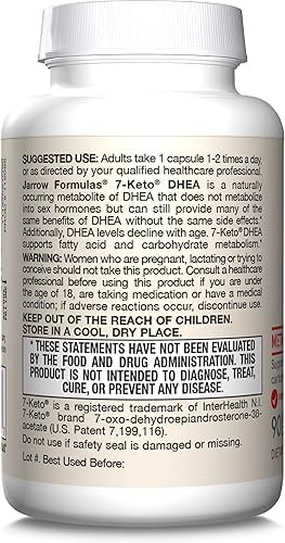 Miniatura 9 de Fórmulas 7-Keto DHEA mejora el metabolismo de Jarrow 352 onzas 3cápsulas KETO90 1 1