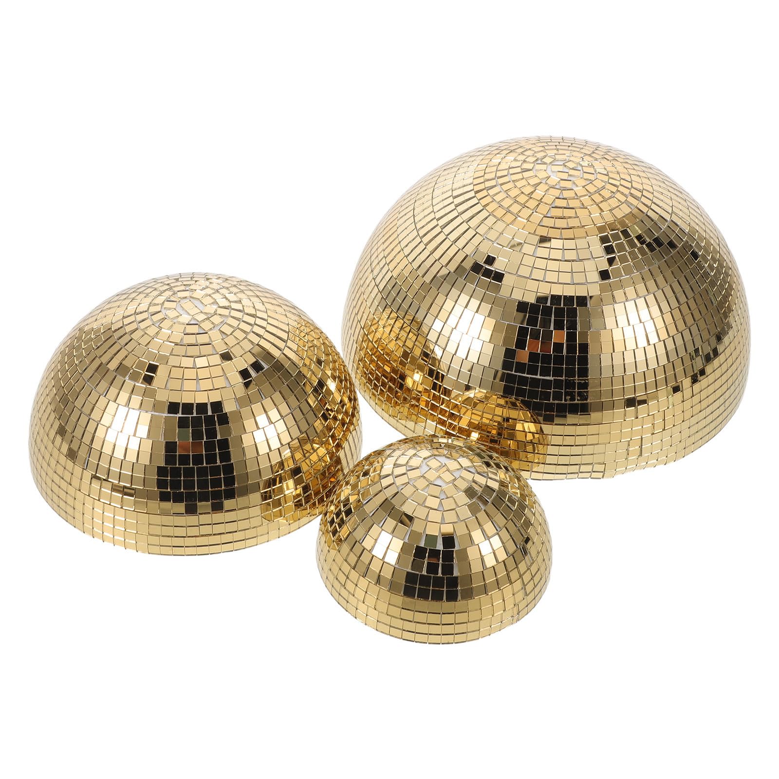 Boule à Facettes Réfléchissante en Verre, Lot de 3 Hémisphères
