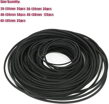 Transfer Belt Universal 30-120pack Mix Replacement Rubber CD DVD Rubber Belt Turntable Assorted Strap Cassette Tape Recorder Cassette Tape Transmission Drive Belt(Mix 120pcs)