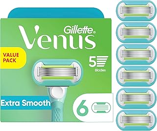 Gillette Venus Extra Smooth Womens Razor Blade Refills, 6 Count, Designed for a Close, Smooth Shave