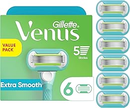 Gillette Venus Extra Smooth Womens Razor Blade Refills, 6 Count, Designed for a Close, Smooth Shave