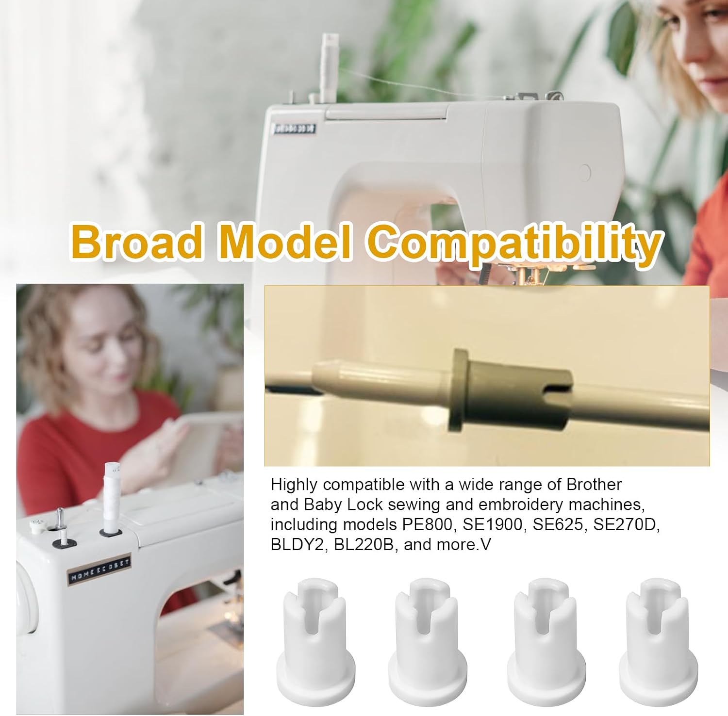 Sewing Machine Thread Spool Insert, Replacement for XA5752121 Adapter 4Pcs