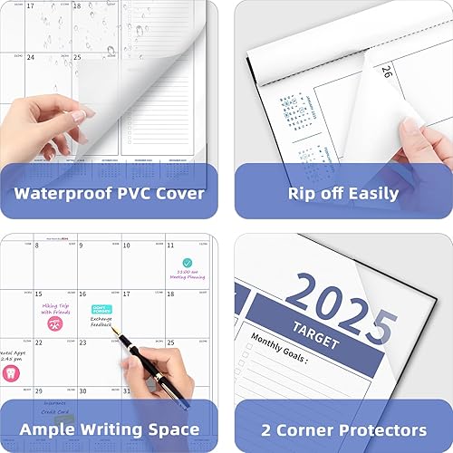 Miniatura 4 de Ospelelf Calendario de escritorio grande 2024 x 17 pulgadas, calendario de 18 meses de enero de 2024 a junio de 2025, calendario de escritorio con