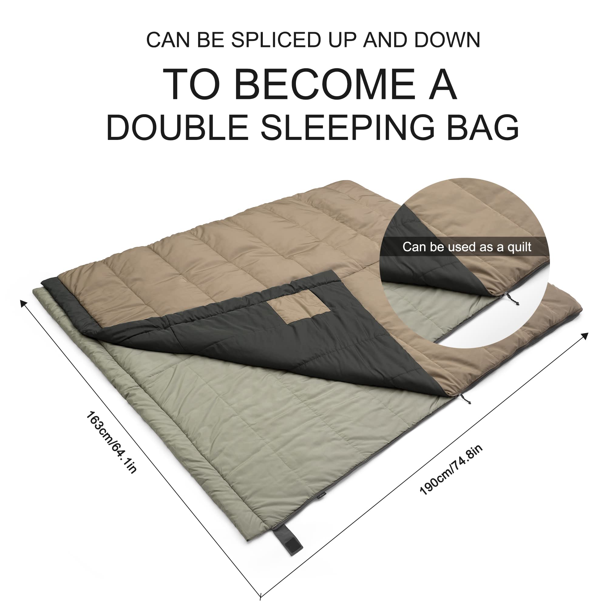Mardingtop Saco de dormir para exteriores, ligero, cálido, para adultos y niños, verano e invierno, para camping, viajes