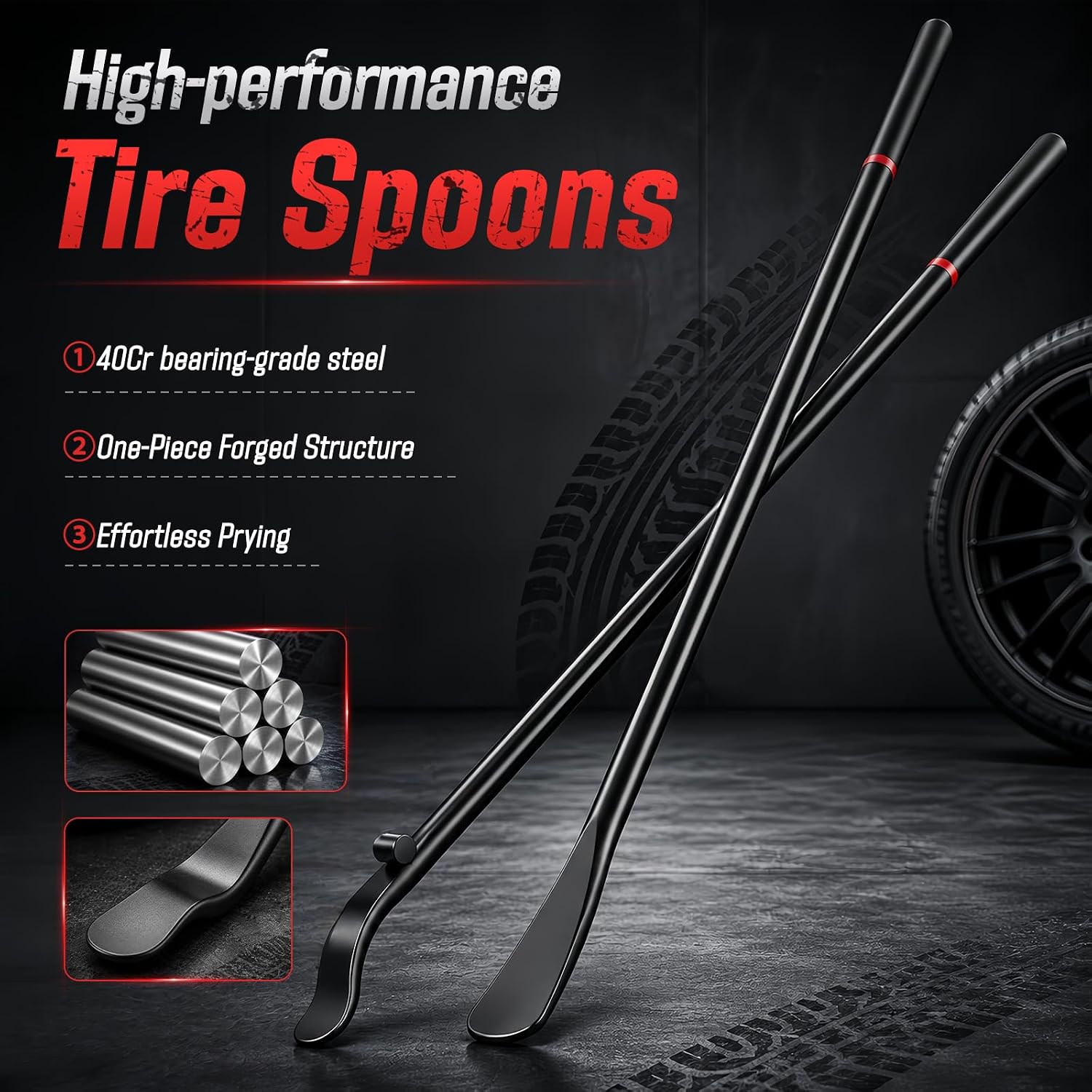 38 Inch Heavy Duty Tire Spoons,Tire Demount Spoon Bar Tire Changing Tool