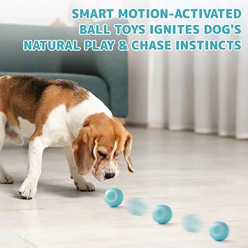2 Pcs Interactive Dog Ball Toys, Electric Rolling Pet Toy Ball (Blue and Pink)