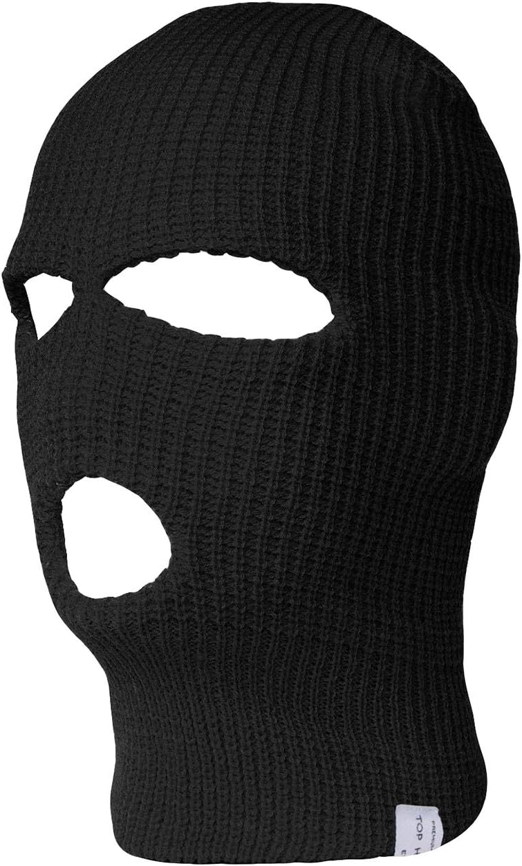 TopHeadwear 3 Hole Ski Mask Black