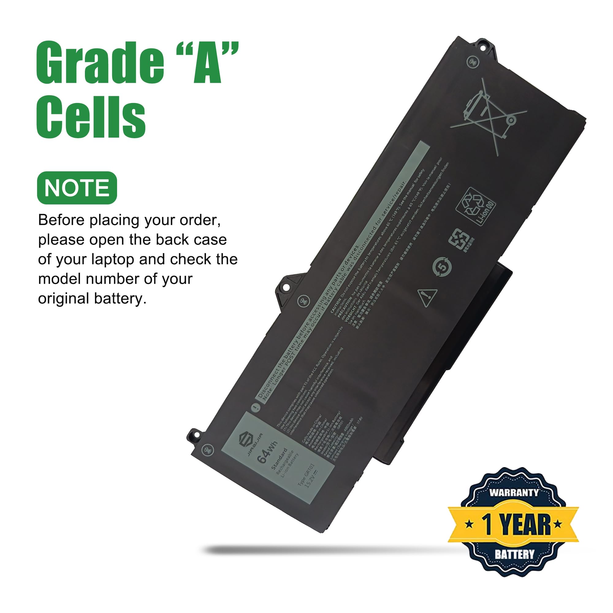 Amazon.com: JIAZIJIA GRT01 Laptop Battery Replacement for Dell