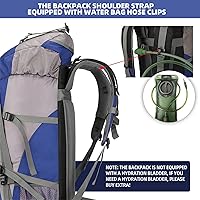 Vista 4 de HINIHAO Mochila de senderismo para acampar de 70 litros con cubierta de lluvia, mochila para treeking paquete de viaje al aire libre (70L azul)