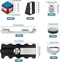 Vista 2 de Kit de reparación de tacos de billar de 36 piezas, 12 puntas de taco de billar, 2 abrazaderas de punta de taco de billar, 5 casquillos, 12 cubos