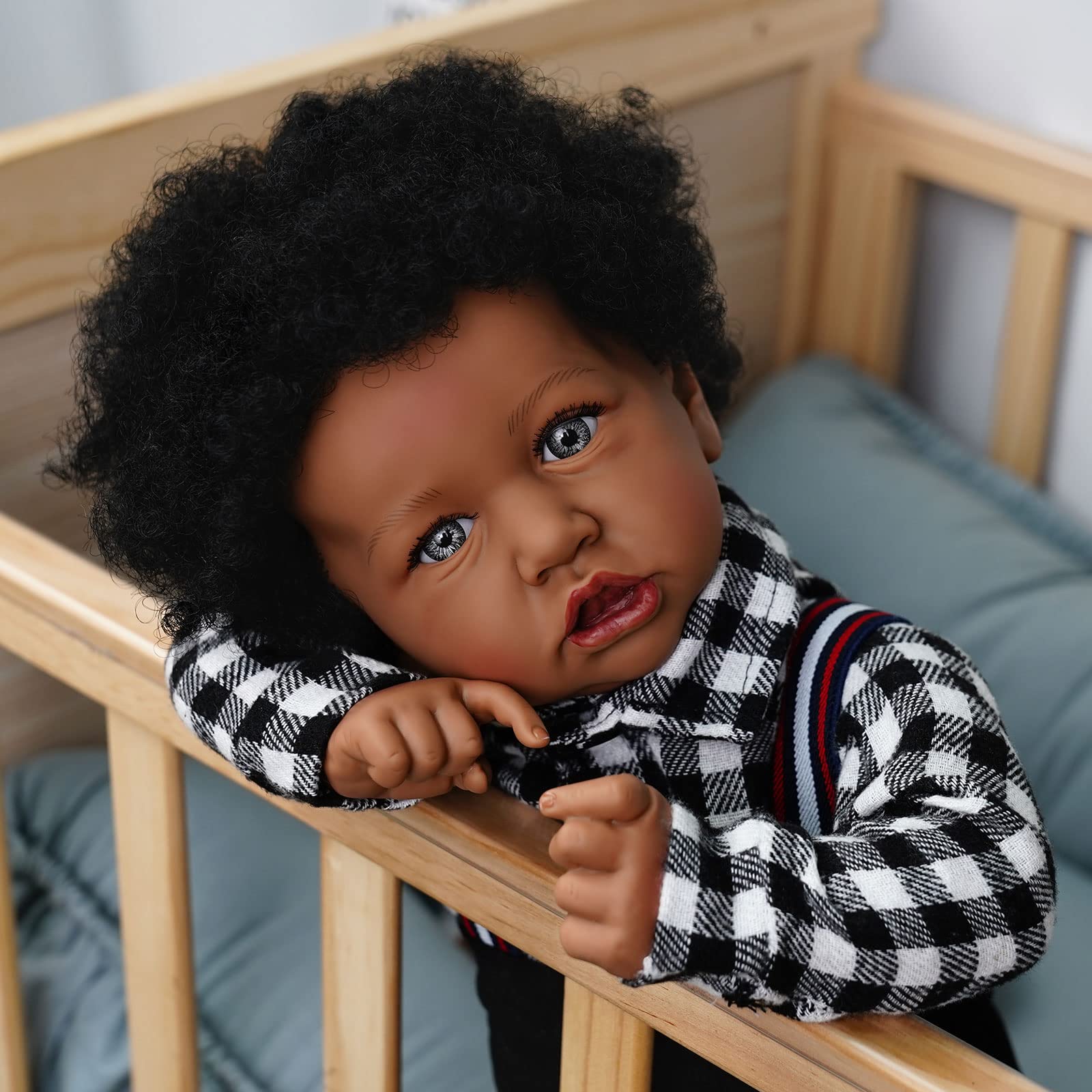 Buy JIZHI Reborn Baby Dolls Black 22 Inch Lifelike Soft Body