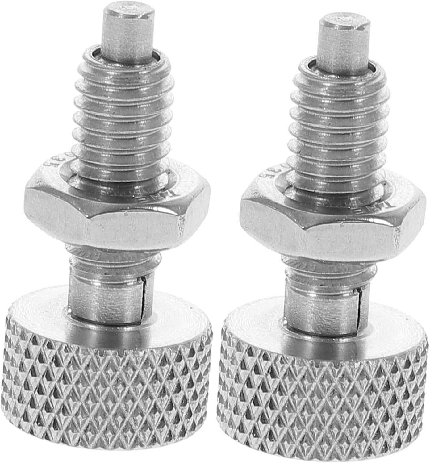 Vaguelly 2PCS Stainless Steel Retractable Spring Plunger Knurled Handle Locking Indexing Pin for Rolling Toolboxes and Boxes Quick Release Pull Ring for Secure Positioning