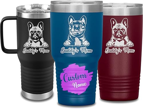 Vista 33 de Vaso de viaje de Navidad personalizado, perro pastor alemán, mamá y papá, dueño de perro pastor alemán personalizado, recuerdo grabado
