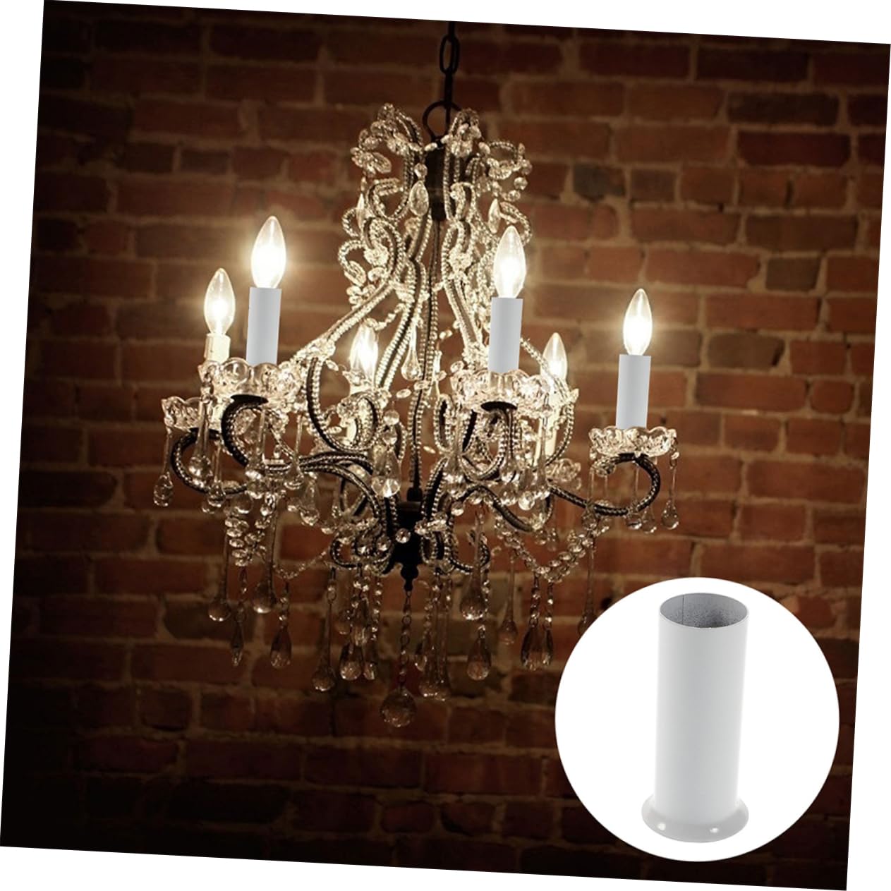 Homoyoyo 15 Piezas de Fundas para Portalámparas Colgantes de Metal Blanco Base Ancha, Estructura Resistente y Fácil Instalación para Lámparas de Cristal y Velas Hogar