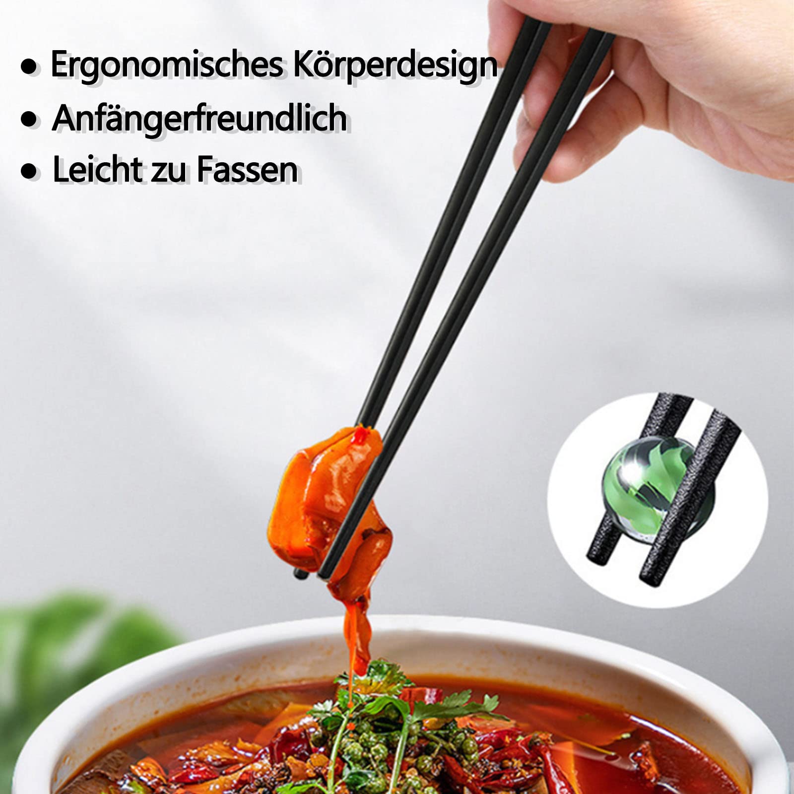 Essstäbchen Aus Fiberglas – 5 Paar, 24 Cm, Spülmaschinenfest, Bunt, Rutschfest & Perfekt Für Sushi, Asiatisch Kochen & Als Geschenk