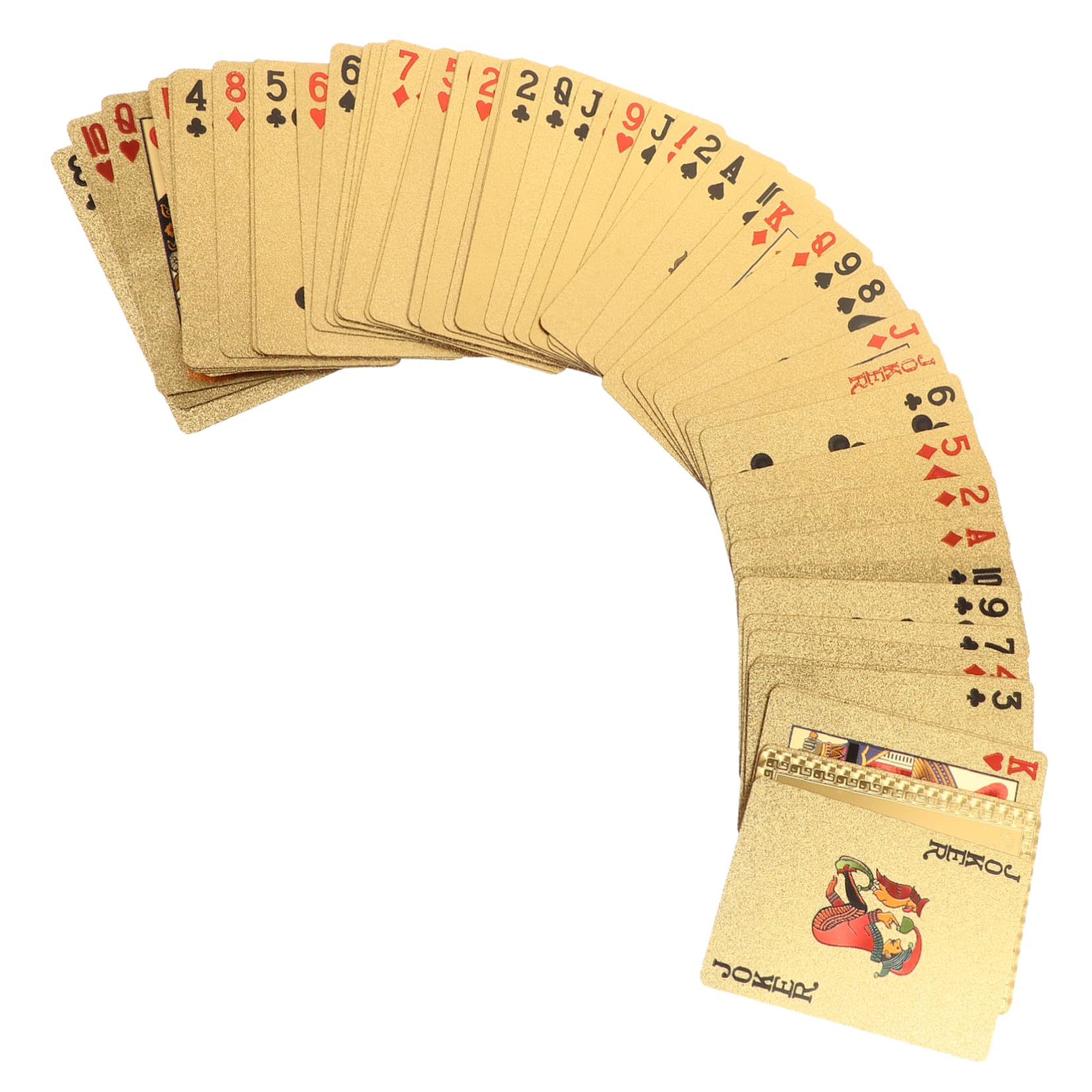 BESTonZON 4 Packungen Goldfolien Spielkarten Partyzubehör Party Spielkarten Festival Requisiten Brettspiele Geschenkkarten Requisiten Party Plastik Pokerkarten Poker Spielzeug