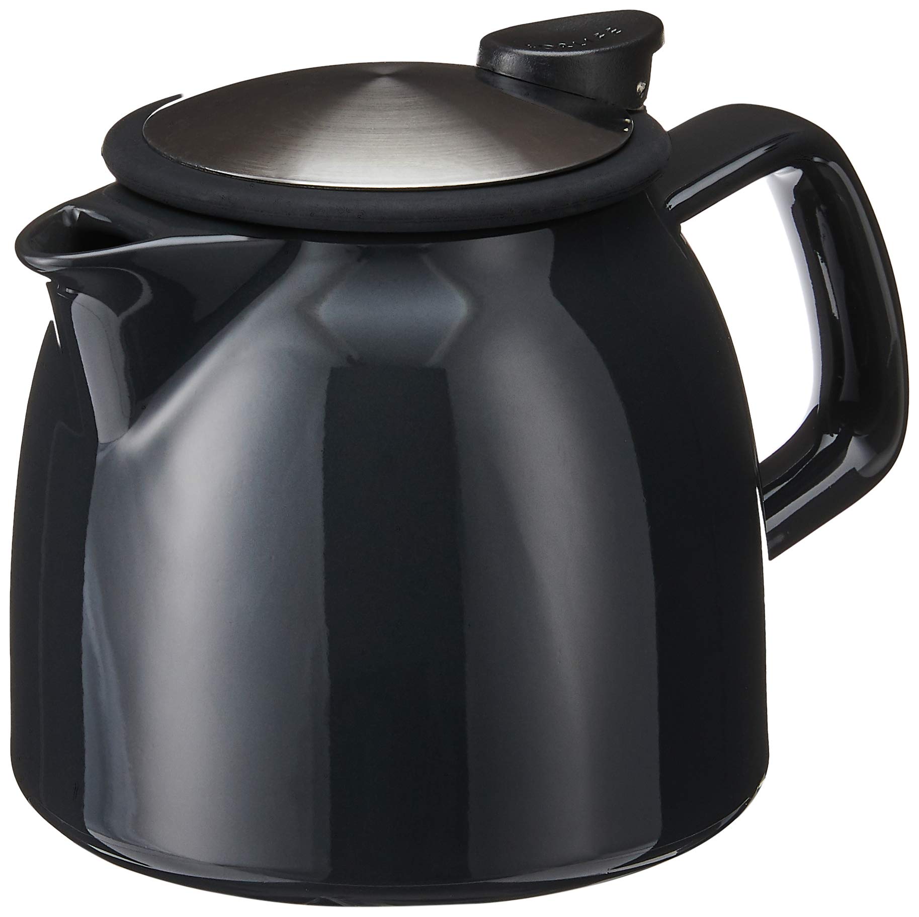 FORLIFE Bell Ceramic Teapot with Basket Infuser, 26-Ounce/770ml, noir Graphite