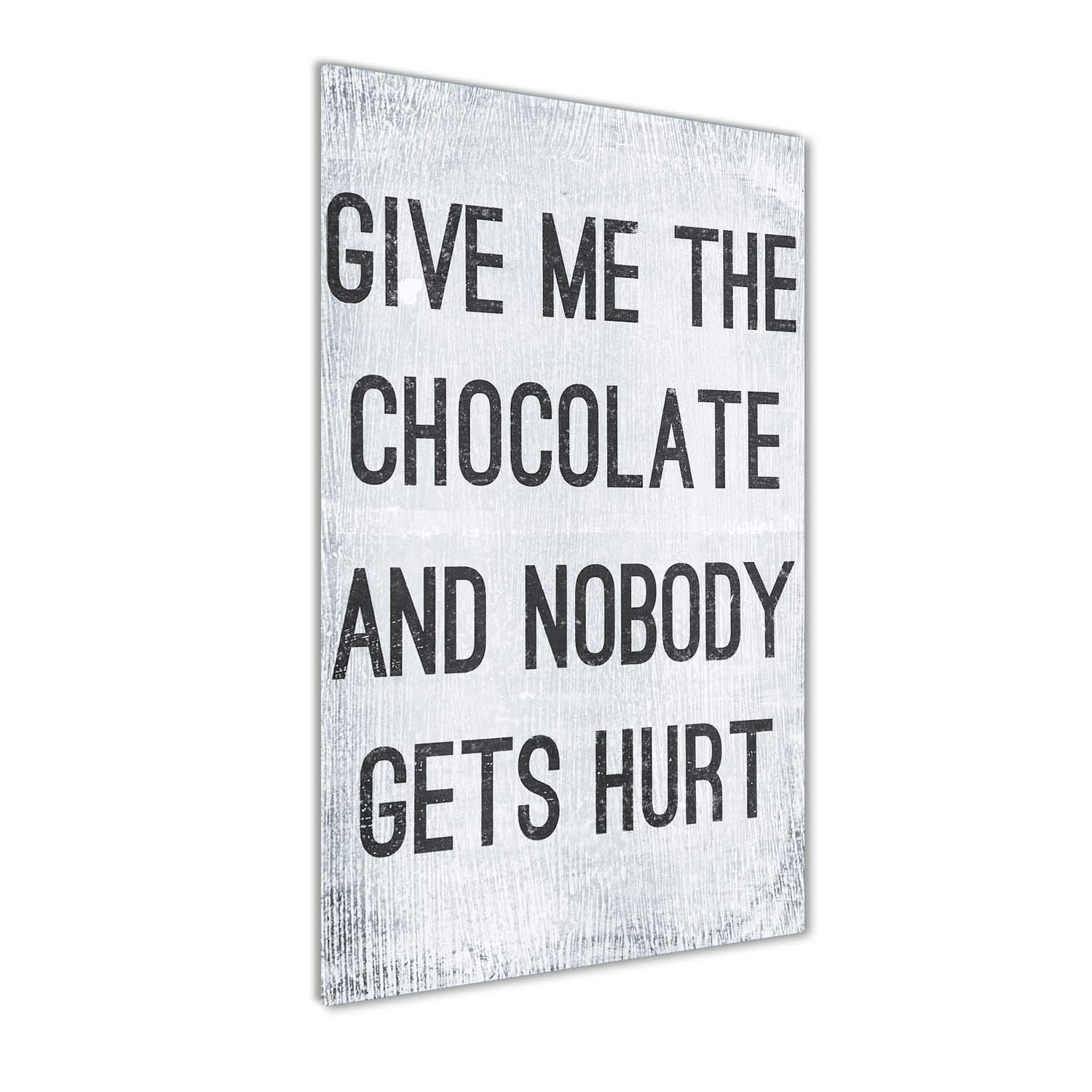 Impression sur verre acrylique Tulup 50x100 cm tableau mural blanc message chocolat