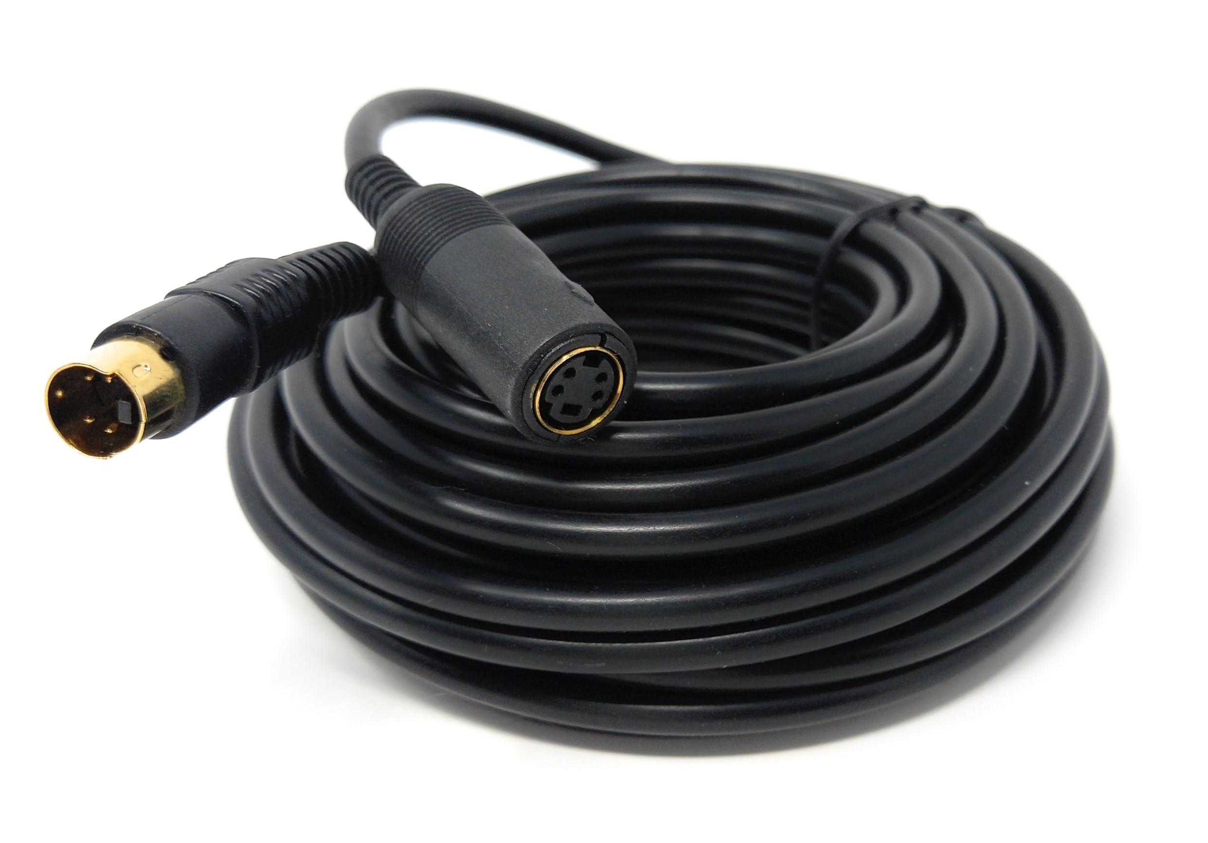 DRUT Câble d'extension S-Vidéo de 10 m, Cordon d'alimentation Mini Din 4 Broches (mâle à Femelle) 33 Pieds