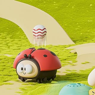 Ahuuen Marienkäfer Luftballon Spielzeug | Marienkäfer Ballgebläse | Ballblasspiel Schwimmball Spielzeuge | Mit 2 Bällen | Für Zuhause, Kindergarten | 9.5×8.5x7cm