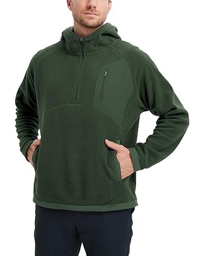 M MAELREG Hoodies for Men Quarter Zip Hooded Pullover Heavyweight