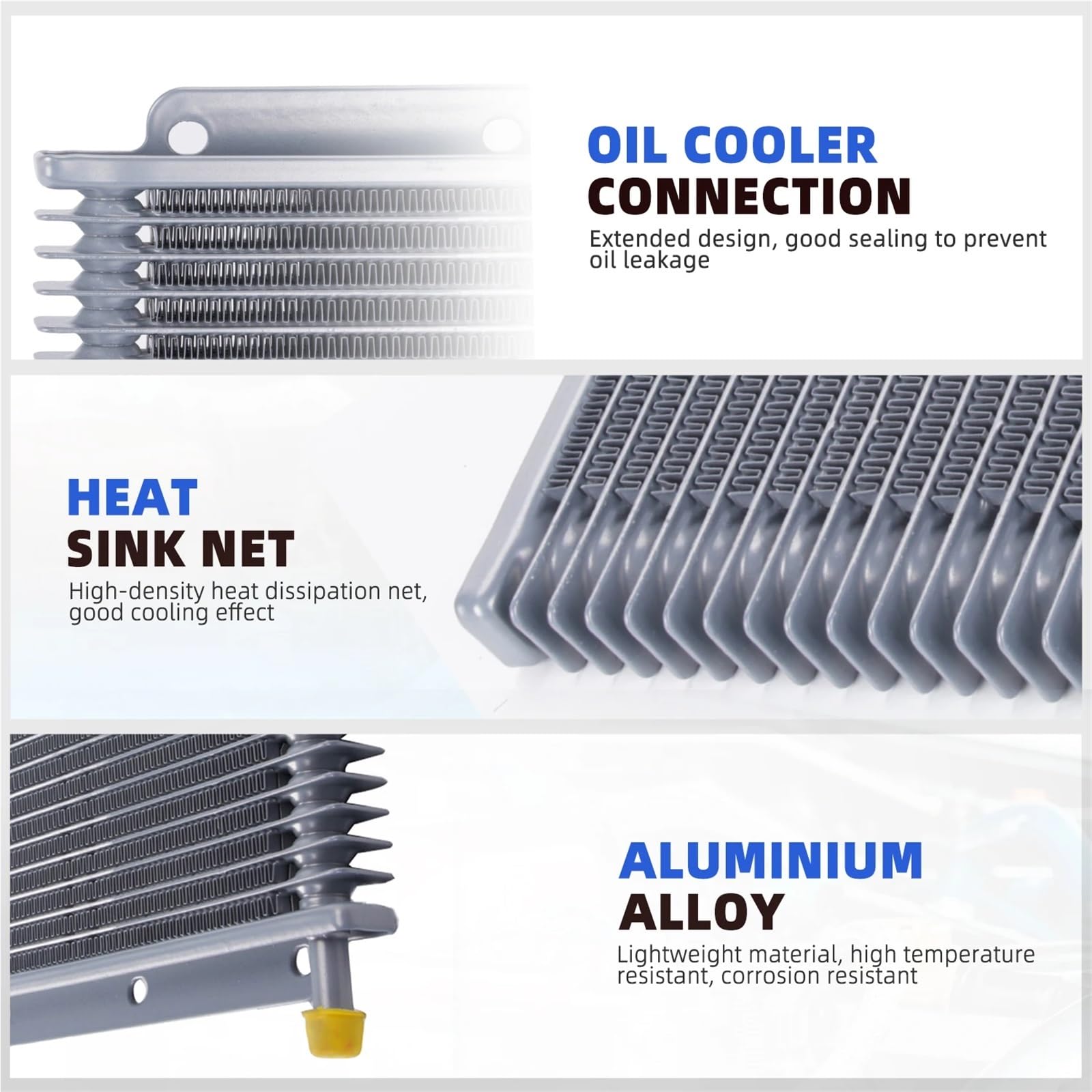 Filtro aria cabina Kit di installazione per radiatore olio trasmissione universale in alluminio da 19, 25 e 32 file con alette da 9,6 mm e 3/8" OSA029 filtro abitacolo(25 Row Black)