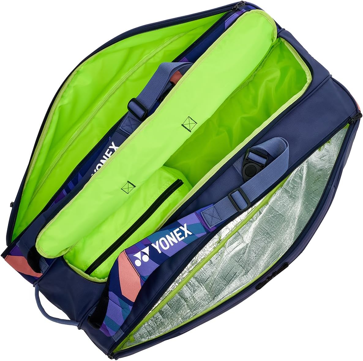 Yonex Pro Racquet Bag 9 PCs, Multi-Compartment 9-Racket Tennis Gear Travel Pack, Backpack Carry Straps/Grab Handle (BAG92429)