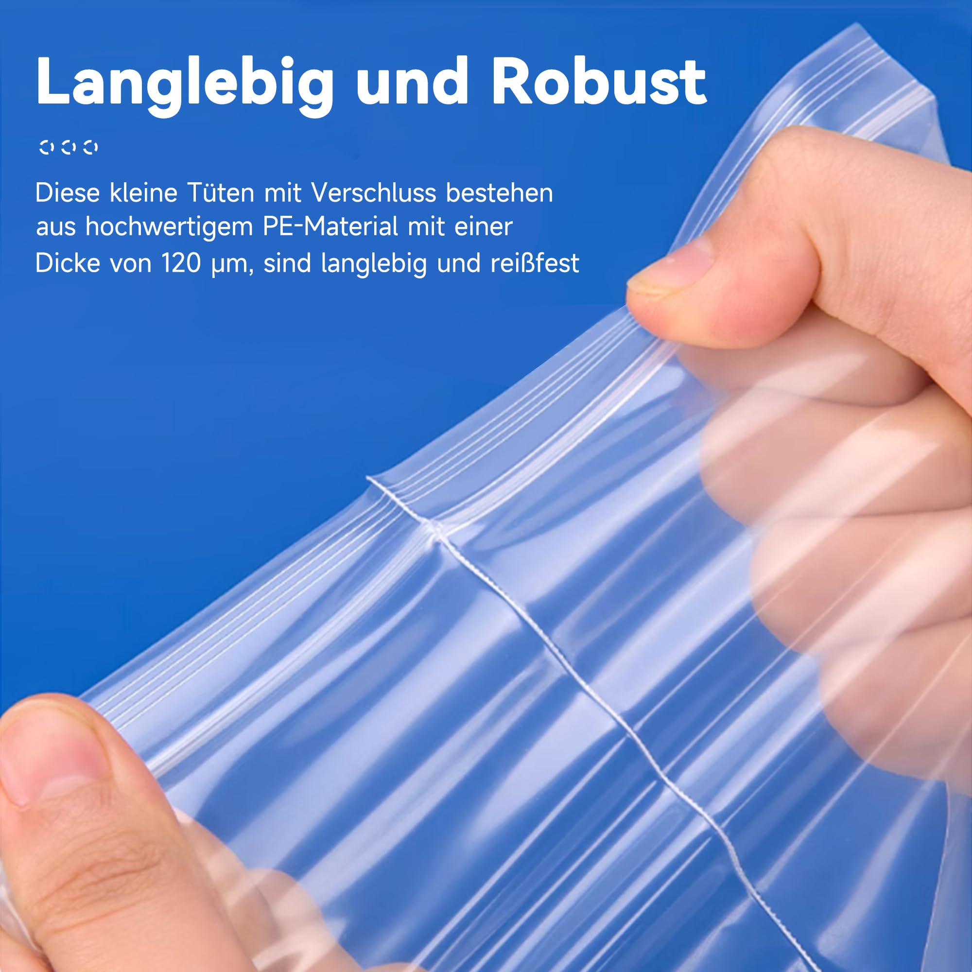 Produktbild von AiQInu Zip-Beutel Mit Druckverschluss, 100 Stück, 6 X 8 Cm, Transparente, Wiederverschließbare Kleine Plastiktüten – Wasserdicht, Stark Und Vielseitig