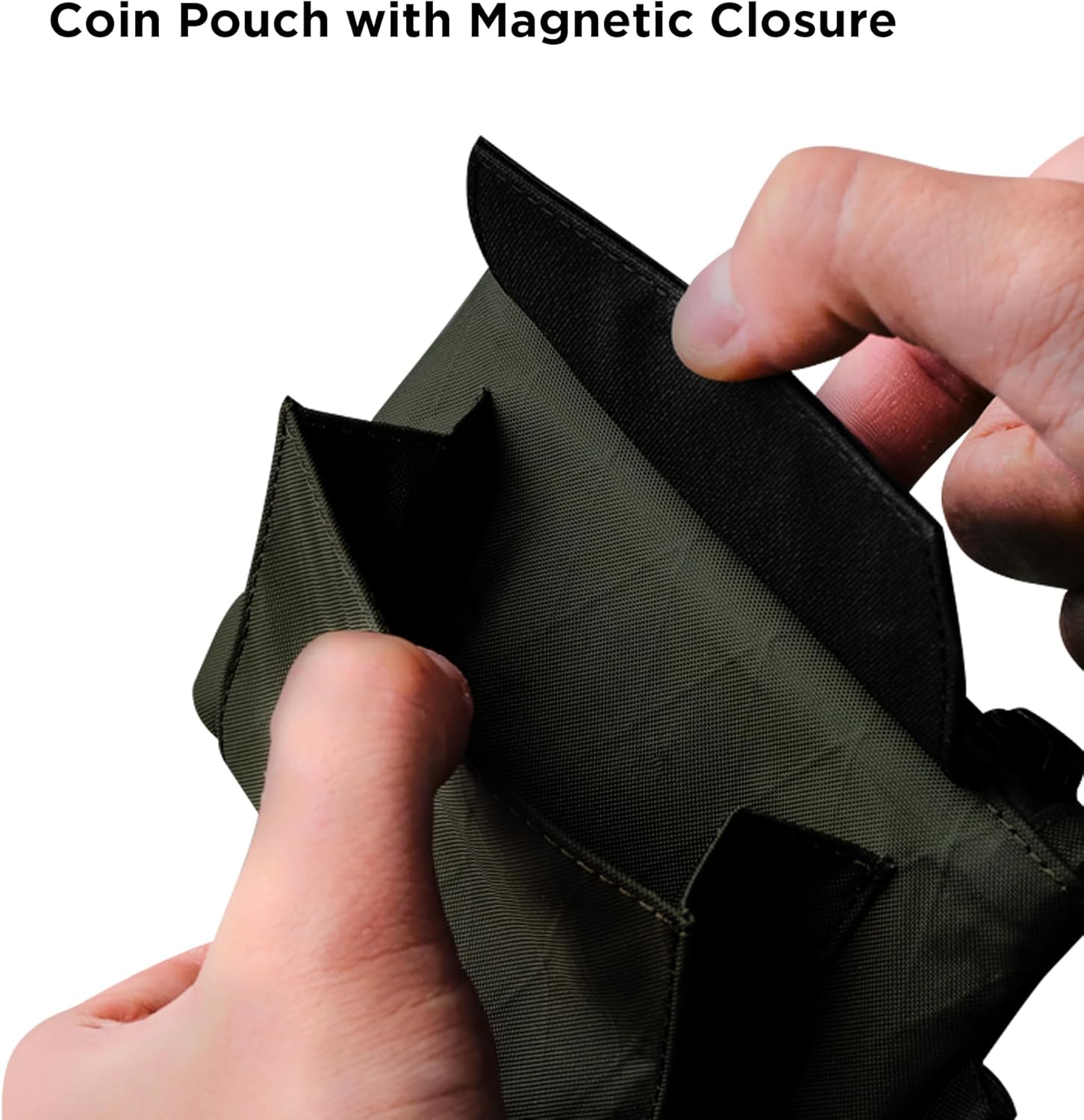 ALPAKA Zip Pouch Coin - Compact EDC Card Holder and Cash Wallet - RFID Blocking Minimalist Travel Wallet - Weatherproof Dark Green X-Pac VX21 Fabric - Image 4