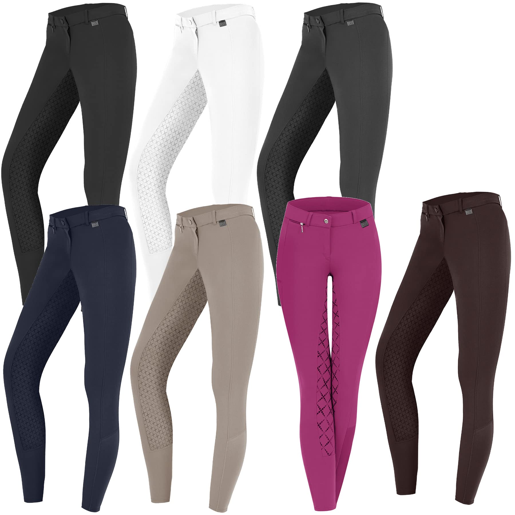 ELT Pantalon d'équitation Micro Sport en silicone, bleu nuit, 40