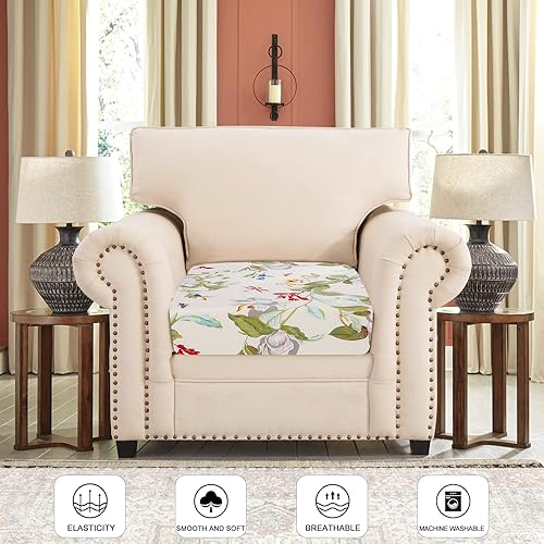 Miniatura 3 de SearchI Fundas de cojín elásticas impresas para sofá, fundas de cojín de repuesto para sofá, protector de muebles suave con parte inferior elástica