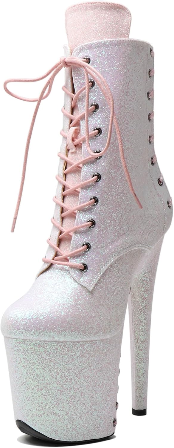 WUXIN H&P 8 in Pole Dance Boot Shoes For Women,8 in Exotic Stiletto Pole Dance Boot Shoes Platform,8 in Stiletto Platform Pole Dancing Shoes Ankle Boots Heels