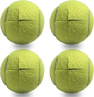 Pre-Cut Walker Tennis Ball Glides, 4 PCS Walker Glide Balls with 2 inch Precut Opening for Easy Installation, Heavy Duty Thickness Walkers Legs Universal Precut Glide Balls