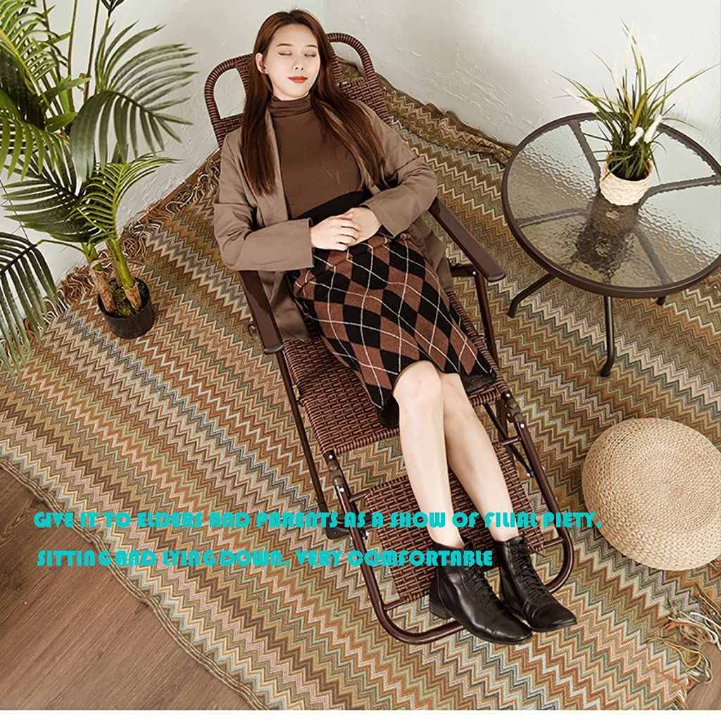 Fauteuil inclinable en rotin, chaises Longues Pliantes de Plage, Chaise Longue Pliante à gravité zéro, chaises Longues inclinables de pelouse, chaises Longues inclinables