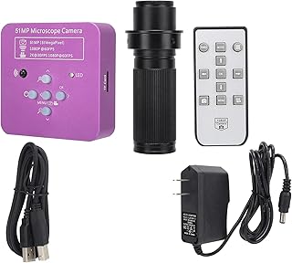 USB FHD Industrial Electronic Digital Video Microscope Camera 51MP 1/2.33in CMOS Sensor 120X C Mount Lens HDMI Microscope Camera with Remote Control AC100240V(US Plug)