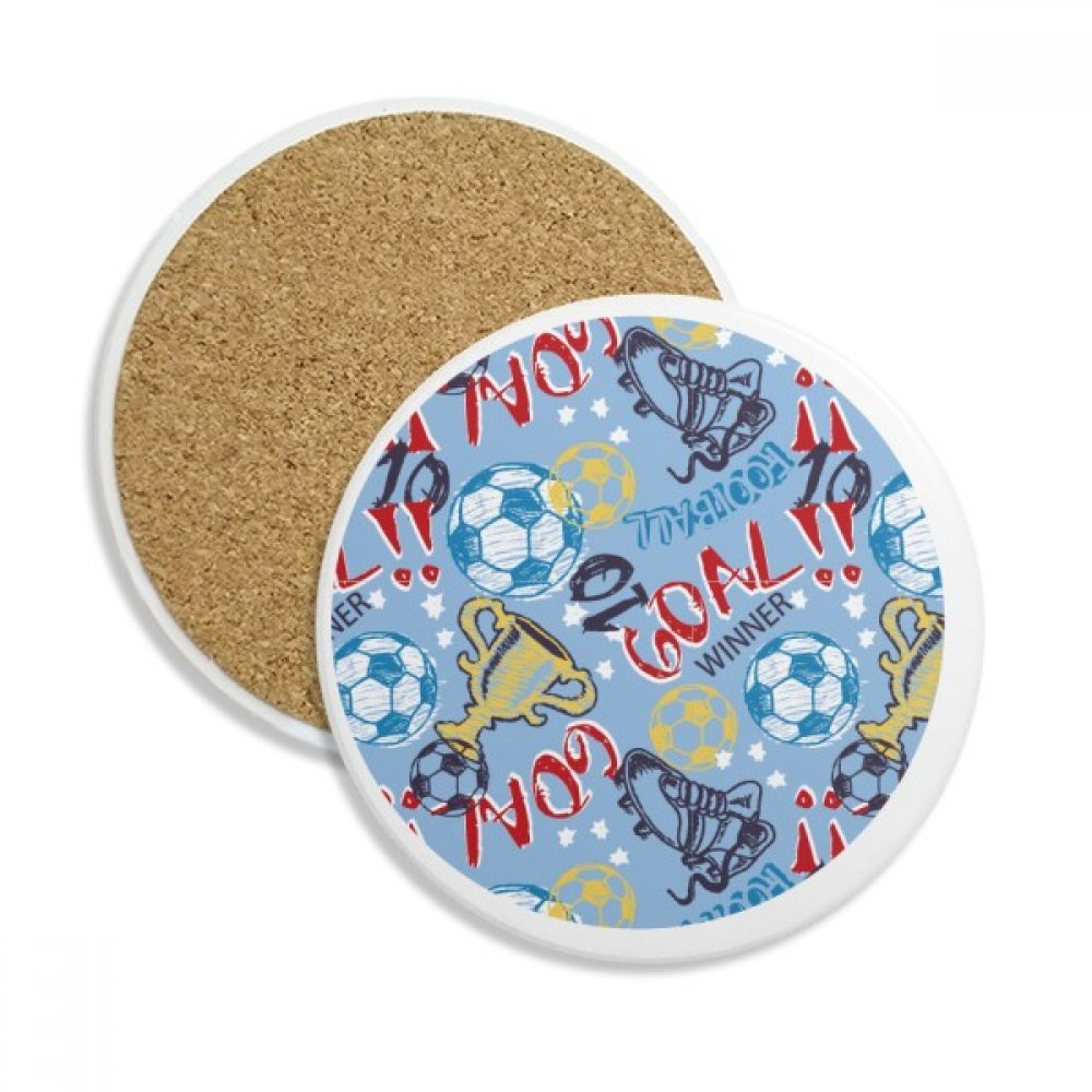 Dessous de verre football anti tache céramique absorbante boisson