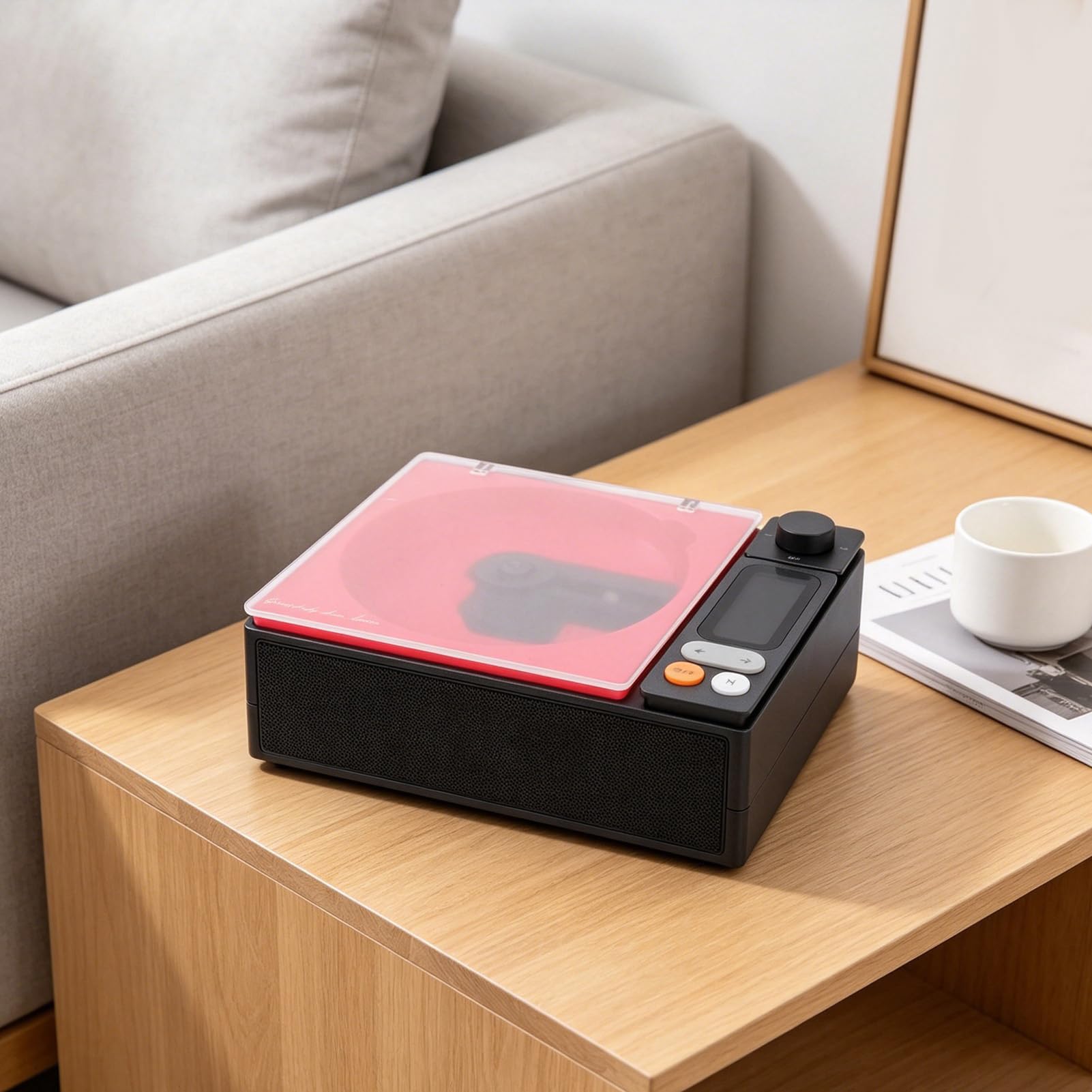Tangxi Lettore Musicale CD Bluetooth, Lettore Audio HiFi Portatile con Display LCD e Telecomando Wireless, Dispositivo Audio Stereo con Radio FM Multifunzionale per il Tempo Liber (Nero e Rosa)