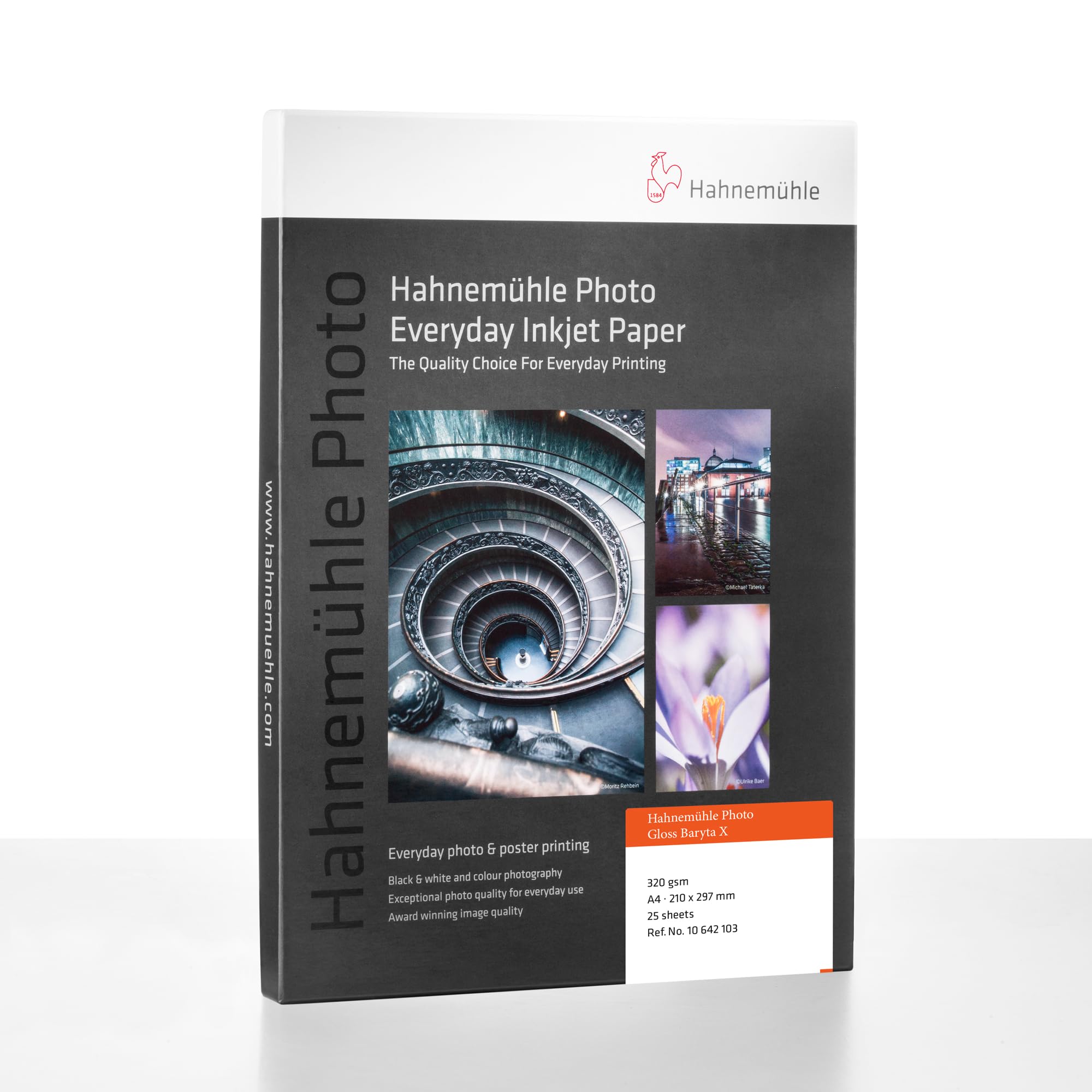 Hahnemühle Photo Gloss Baryta X, 320 g/m², hellweiß, hochglänzende Baryt-Oberfläche, 25 Blatt (DIN A4)
