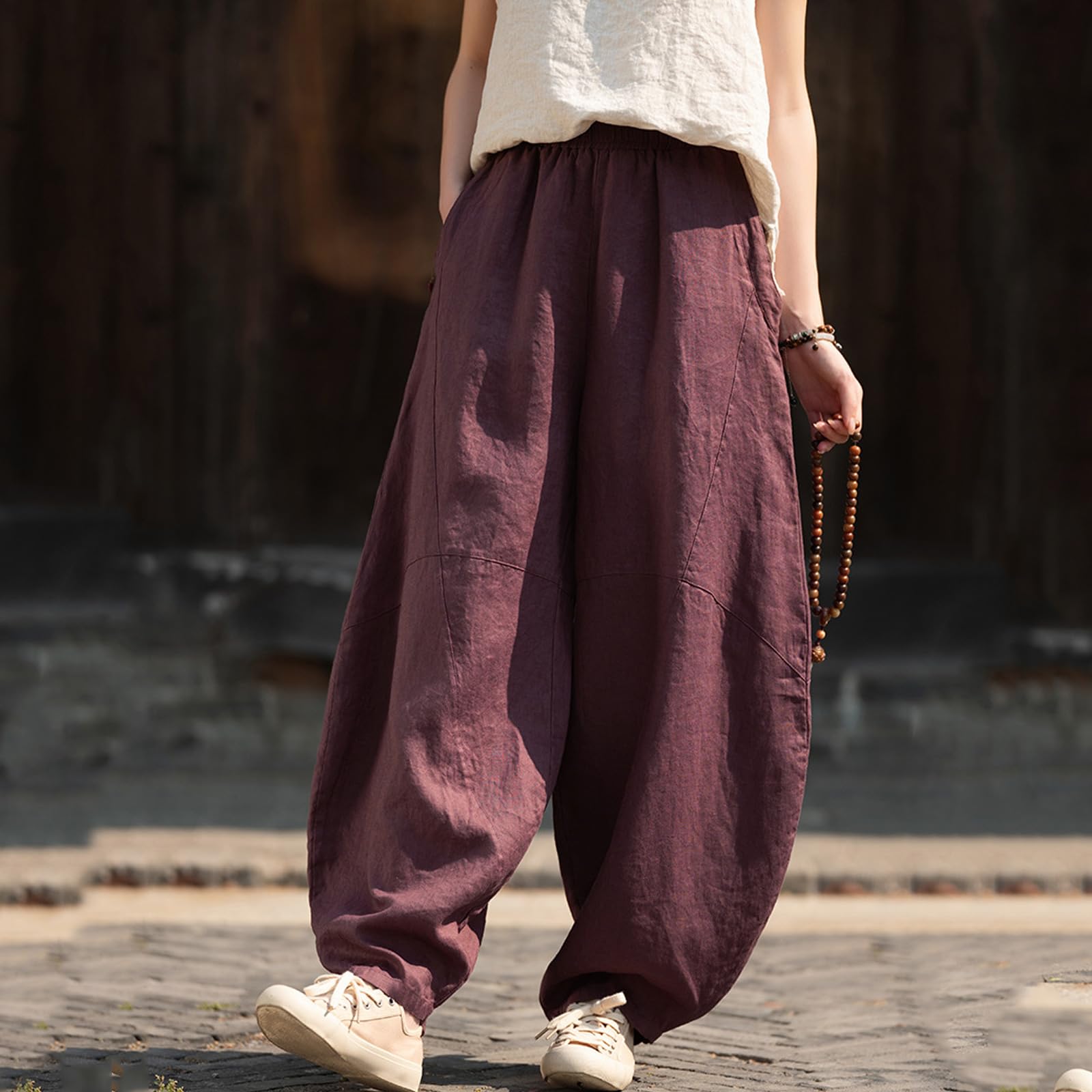 CHUIKUAJ Tai Chi-Kleidung für Damen, Chinesischer Retro-Kung-Fu-Anzug, Baumwolle und Leinen, Langärmliges Oberteil + Hose für Morgengymnastik, Meditation