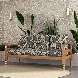 Sofá 3 Lugares Madeira Maciça Liz Multimóveis CR7000.T64 Imbuia/Floral