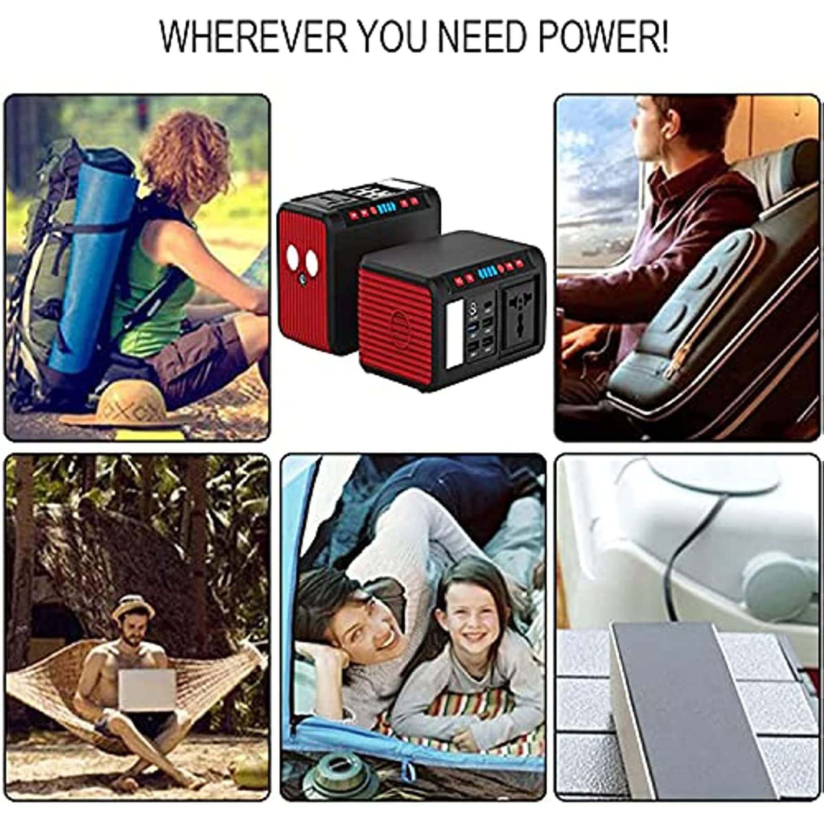Centrale Elettrica Portatile, Generatore Solare Batteria al Litio di Backup da 74 Wh, Alimentatore di Emergenza per Torcia da 80 W (Picco 120 W), per Viaggi di Vacanza All'aperto Camper Camper