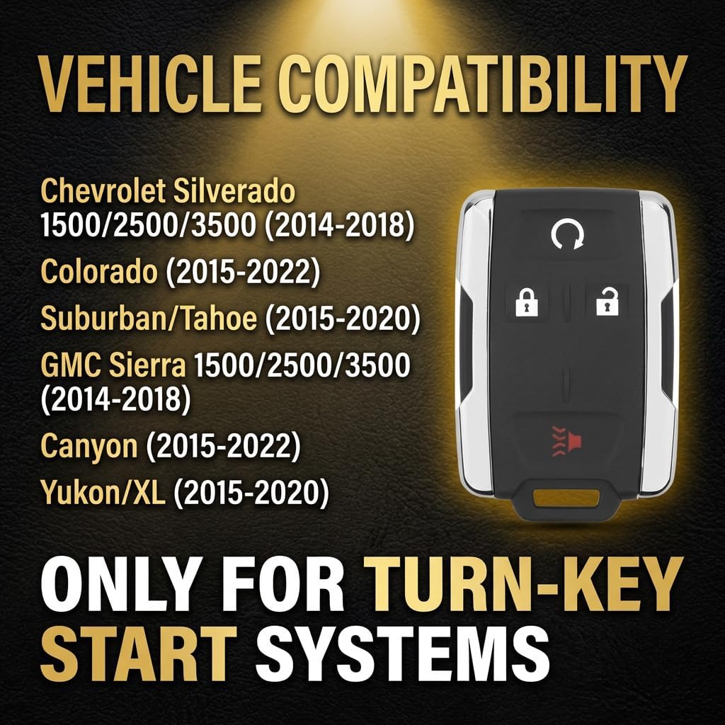 Key Fob Replacement Fits for GMC Sierra Chevy Silverado 1500 2500 3500 2500HD 3500HD 2014 2015 2016 2017 2018 2019 2020/ Canyon Colorado 2015-2021 M3N32337100 (Pack of 2)