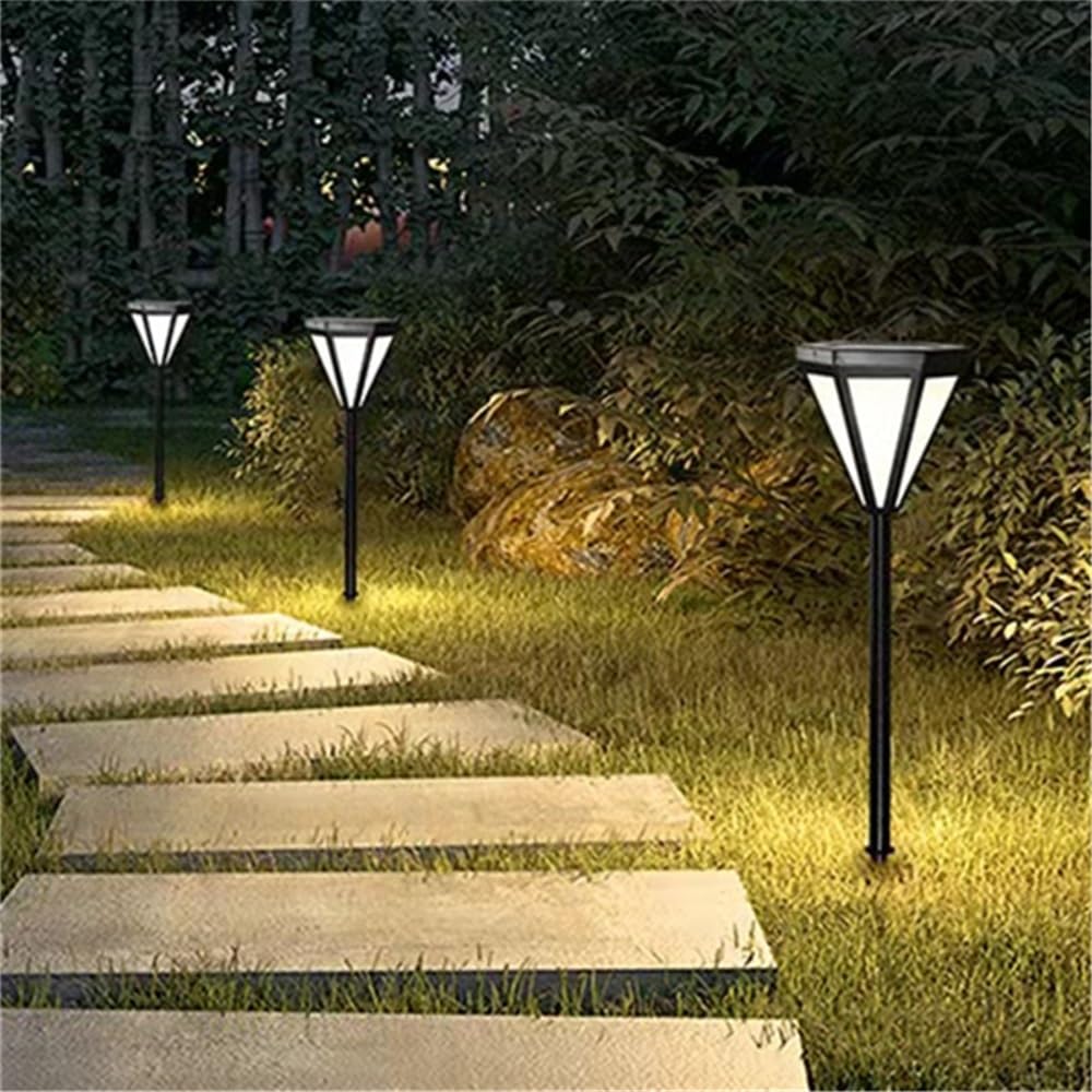 Współczesna zewnętrzna solarna lampa trawnikowa, wodoodporna, willa, ogród, dziedziniec, dzielnica, dzielnica mieszkalna, lampa trawnikowa, styl 7, wys. 76 cm, solarna 1 szt