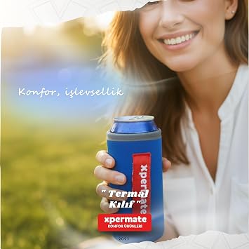 Xpermate Termal İçecek Kılıfı – Sıcak & Soğuk Tutan Kutu Bira Termal Kılıf (Mavi, 0,5 L)