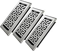 BYEWIRE 4x10 Floor Registers 3 Pack - Heavy Duty Walkable Steel Vents, Adjustable Damper, Rust-Resistant for Home HVAC