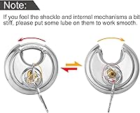 Vista 3 de STARVAST - Candado redondo de acero inoxidable, 2 unidades, resistente a la corrosión, 2-3/4 pulgadas de ancho (llave diferente)