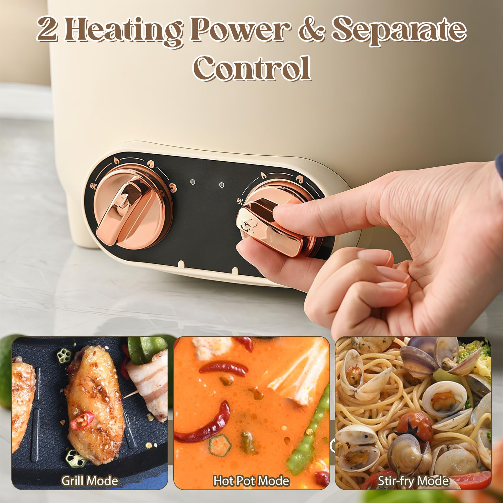 2200 W elektrische hotpot 220 V 2-in-1 hotpot en grillplaat indoor BBQ grill barbecue fondue met antiaanbaklaag voor huishoudens en restaurants